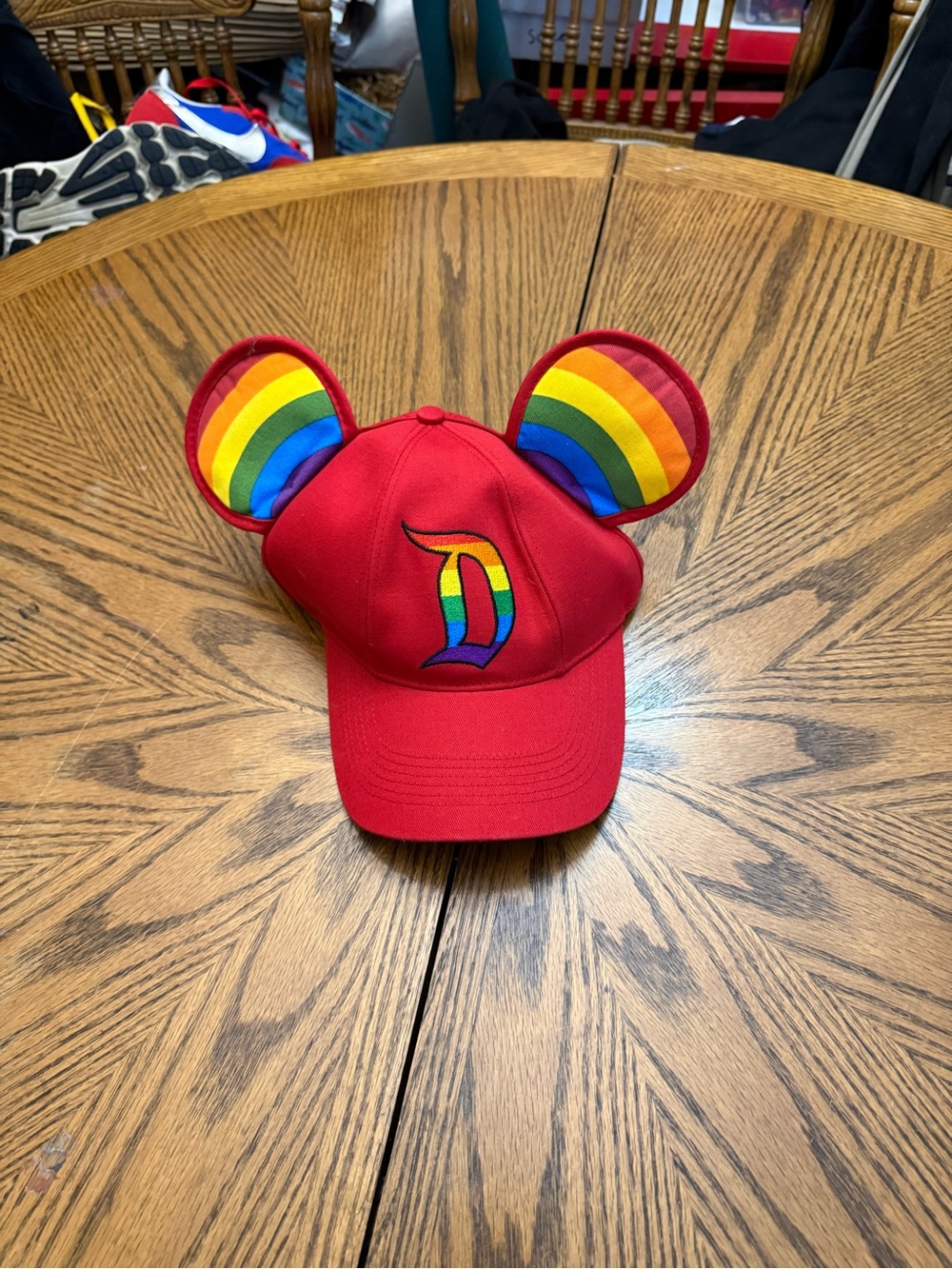 Disney Red Cap with Rainbow Mickey Ears